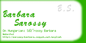 barbara sarossy business card